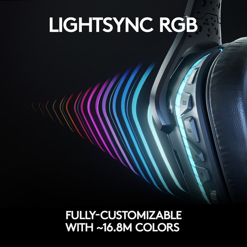 Logitech Gaming Headset G935 Headset 3,5 mm-stekker Surround-geluid Blauw, Zwart