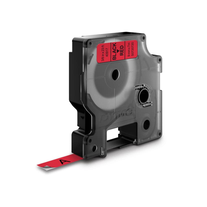 Dymo Tape D1 9mm Svart/Röd