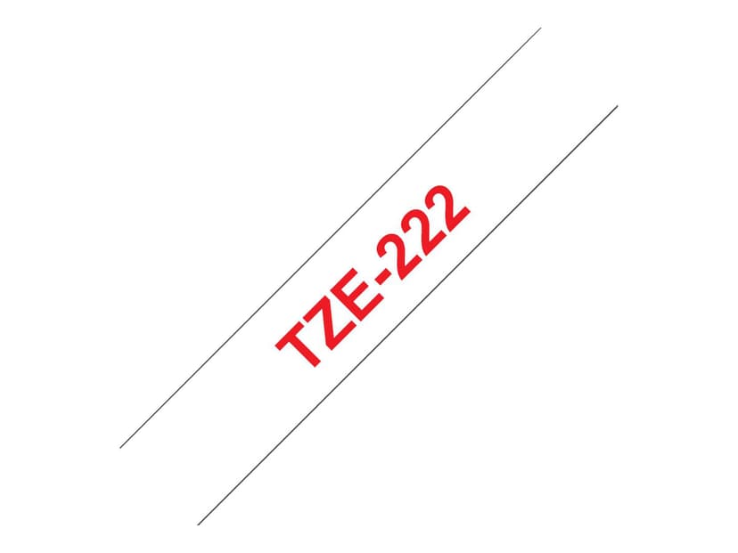 Brother Tape TZE-222 9mm Röd/Hvid