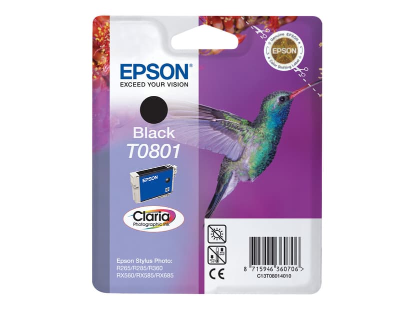 Epson Inkt Zwart T0801 R265/360/RX560