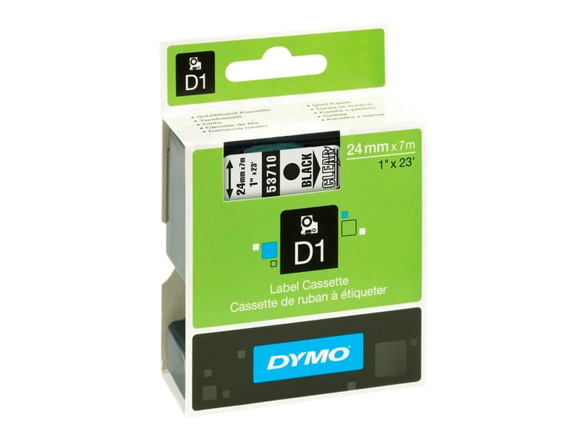 Dymo Tape D1 24mm Svart/Transparent