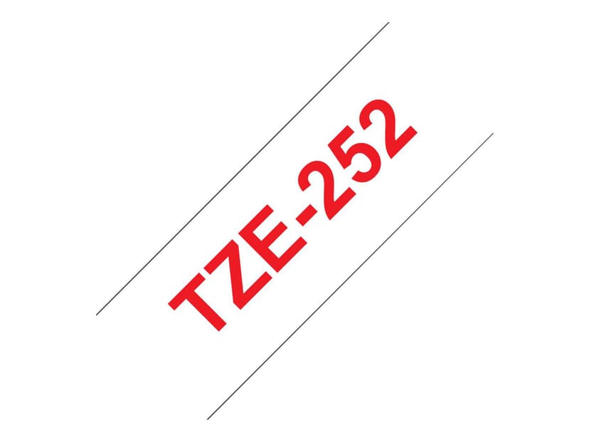 Brother Tape TZE-252 24mm Röd/Hvid