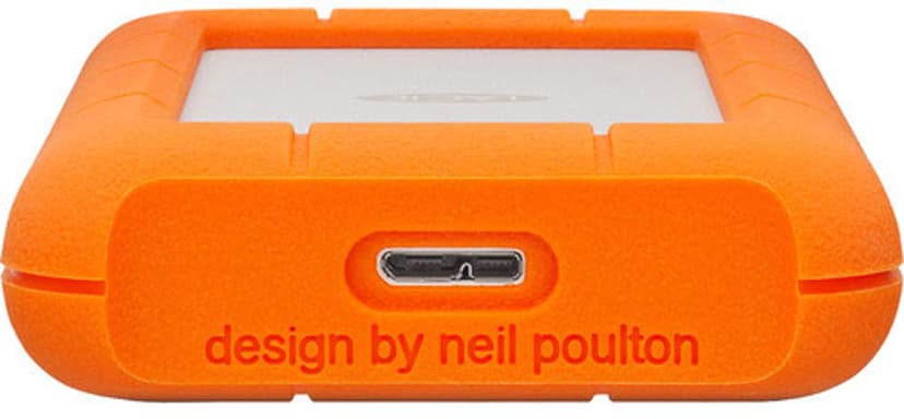 LaCie Rugged Mini 2TB Oransje, Sølv
