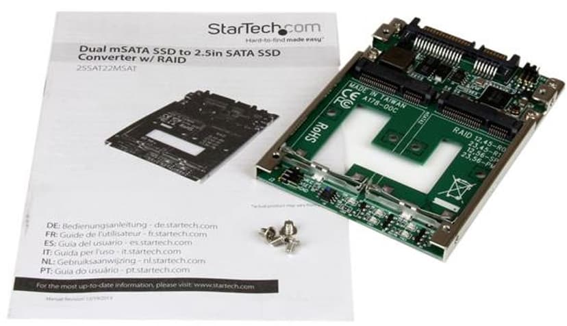 Startech Dual mSATA SSD to 2.5" SATA RAID Adapter Converter