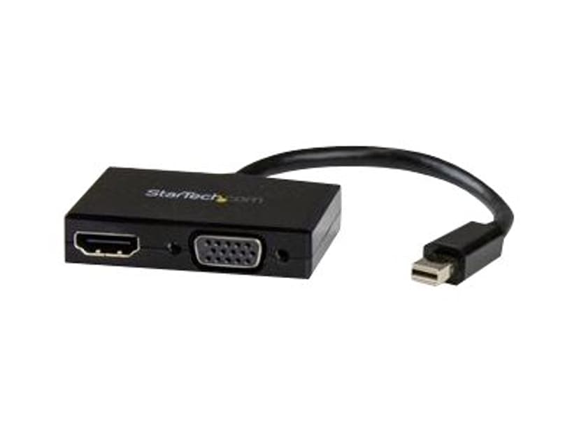 Startech Travel A/V adapter: 2-in-1 Mini DisplayPort to HDMI or VGA converter videomuunnin DisplayPort Mini Uros HDMI, VGA Naaras Musta