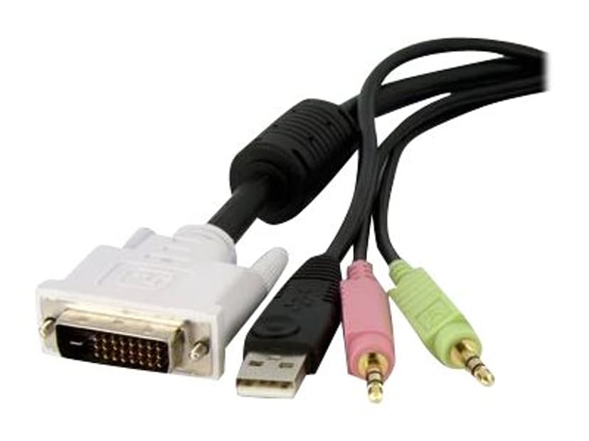 Startech 4-i-1 USB Dual Link DVI-D KVM Switch-kabel med ljud och mikrofon