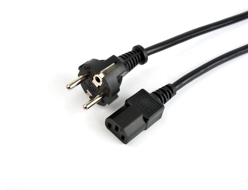 Prokord Prokord Power Cord PC Power Output 1.8m Straight Black 1.8m Voeding CEE 7/7 Male Voeding IEC 60320 C13 Male