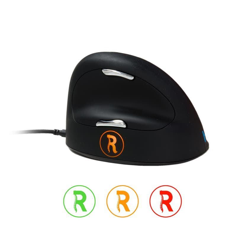 R-Go Tools R-Go HE Mouse Break Ergonomic mouse, Anti-RSI software, Large (above 185mm), Right Handed, wired 2,500dpi Met bekabeling Muis Zwart
