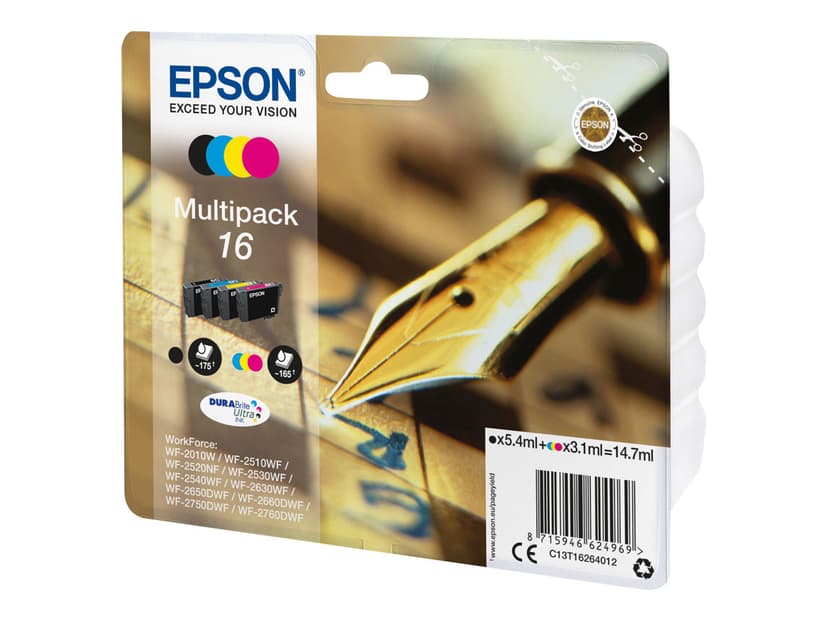 Epson Bläck Multipack T1626 (B/C/M/Y) - WF-2010/2510/2520