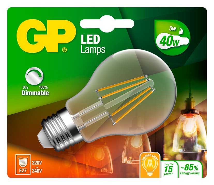 GP LED Filament Classic E27 5W