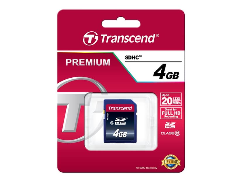 Transcend Flash-Minneskort 4GB SDHC-minneskort