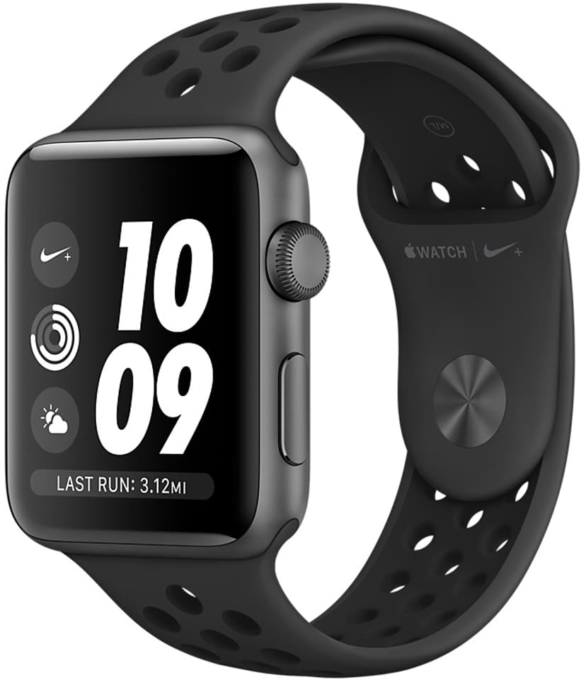 Apple Watch 3 Nike+ GPS, 42mm Space Grey Aluminium Case with Anthracite/Black Nike Sport Band
