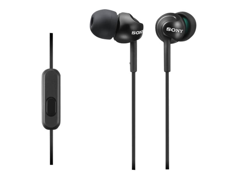 Sony MDR-EX110AP In-Ear hörlurar med mikrofon Hörlurar 3,5 mm kontakt Stereo Svart