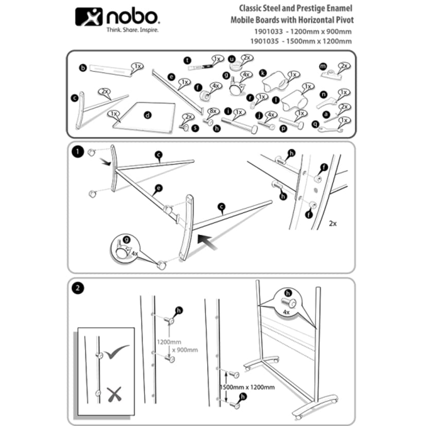 Nobo Nobo Whiteboard Mobile 120x90cm Enamelled