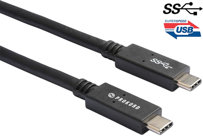 Prokord USB-C kabel USB certified 1.5m 24-pins USB-C Hann 24-pins USB-C Hann