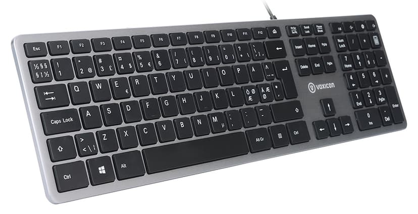 Voxicon Slim 280 Metal Kablet Nordisk Tastatur Svart