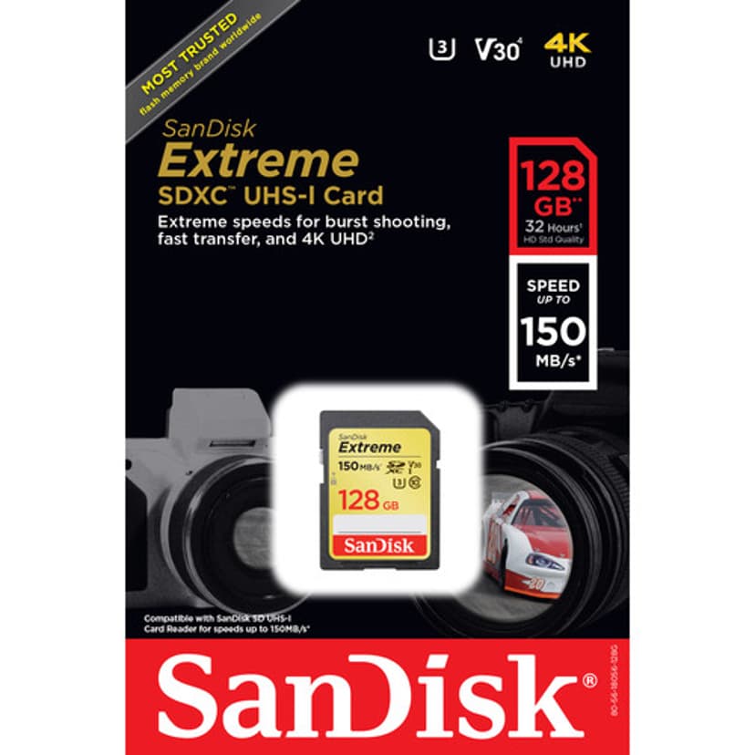 SanDisk Extreme 128GB SDXC UHS-I minneskort