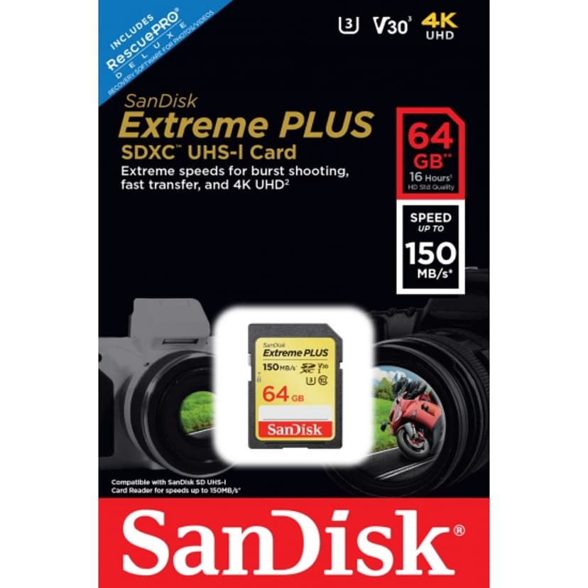 SanDisk Extreme Plus SDXC UHS-I minneskort