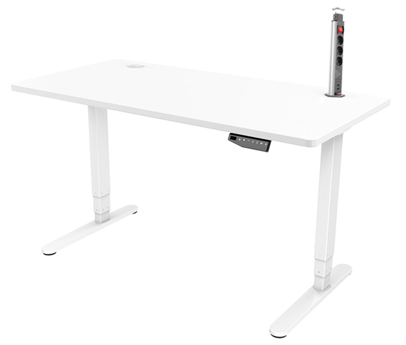 Prokord Skrivbord med popup grenuttag Adjustable 140x80 cm