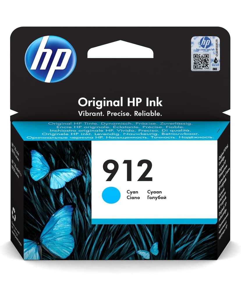 HP Blekk Cyan 912 315 Pages - OfficeJet Pro 8022/8024/8025
