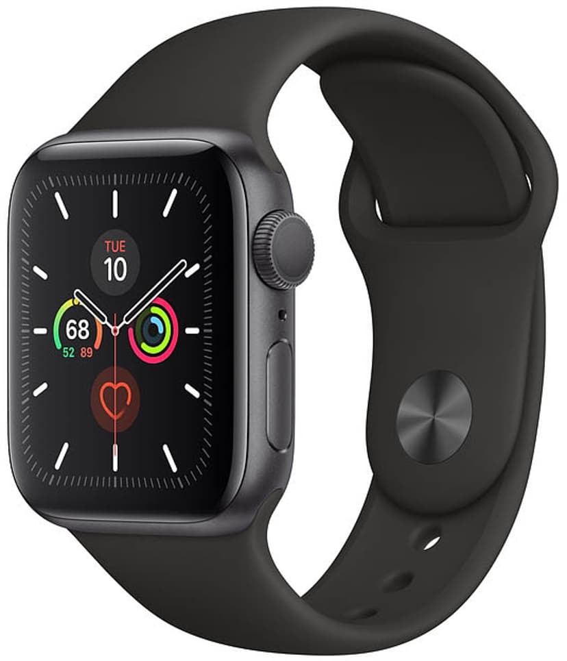 Apple Watch Series 5 GPS, 40mm Space Grey Aluminium Case with Black Sport Band