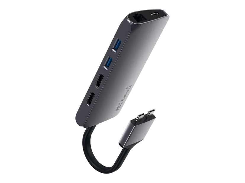 Satechi USB-C Multimedia Adapter Dual 4K - Space Grey USB-C Mini-dockningsenhet