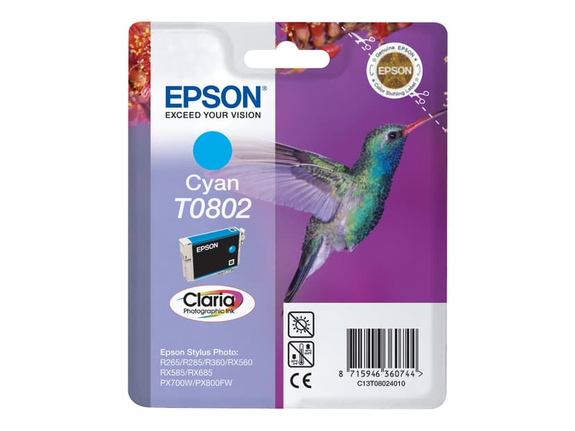 Epson Muste Syaani T0802 - R265/360/RX560