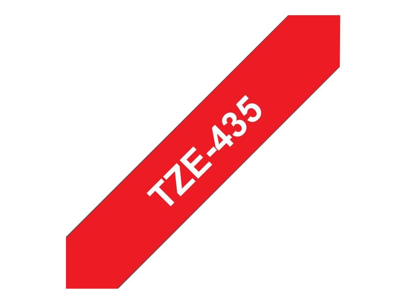 Brother Tape TZE-435 12mm Hvit/Röd