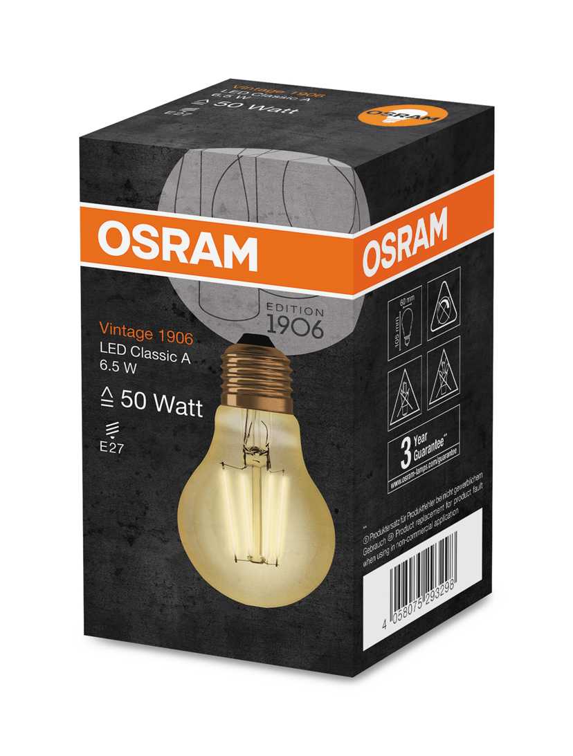 Osram Vintage LED 1906 22W 825 Filament Guld E27
