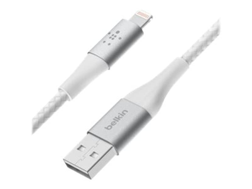 Belkin Lightning Till USB-A Kabel Flätad 2m Vit