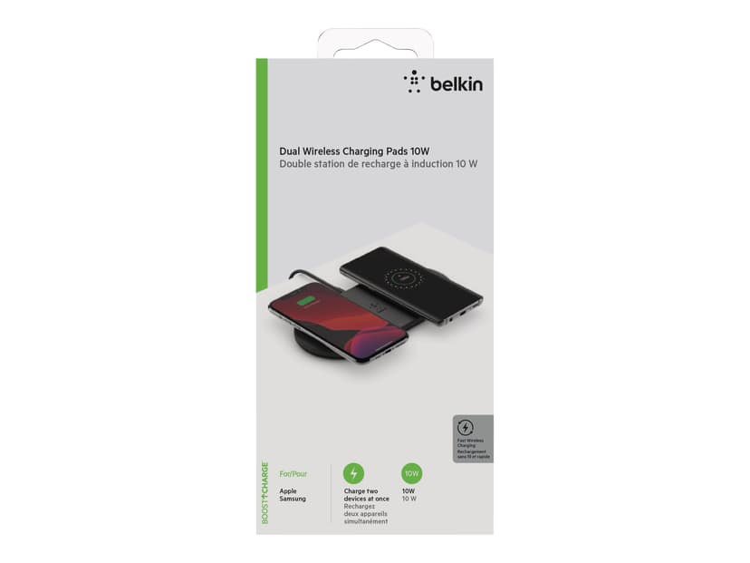 Belkin Dual Wireless Charging Pad 2X10w Svart