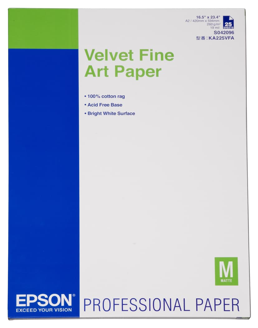 Epson Papir Velvet A2 260g 25 ARK