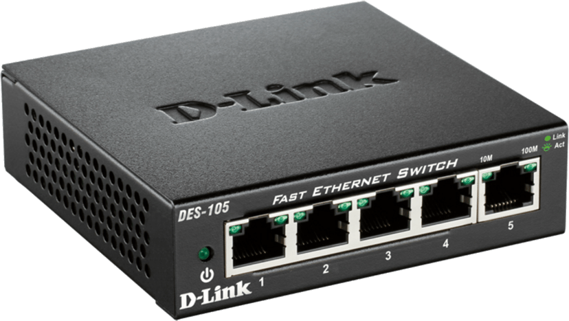 D-Link DES-105 Nätverksswitch