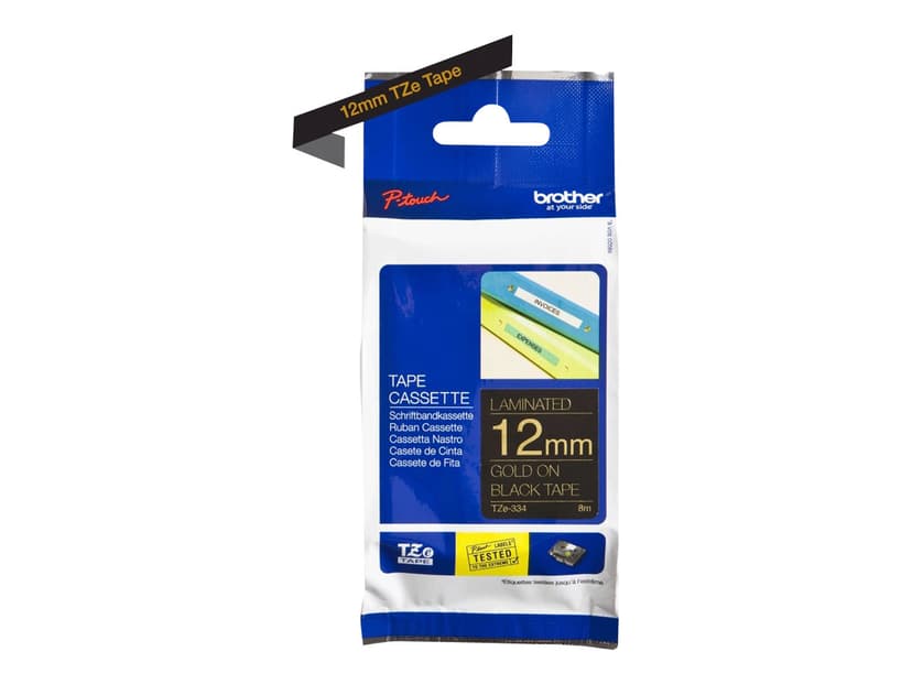 Brother Tape TZe-334 12mm Gold/Black