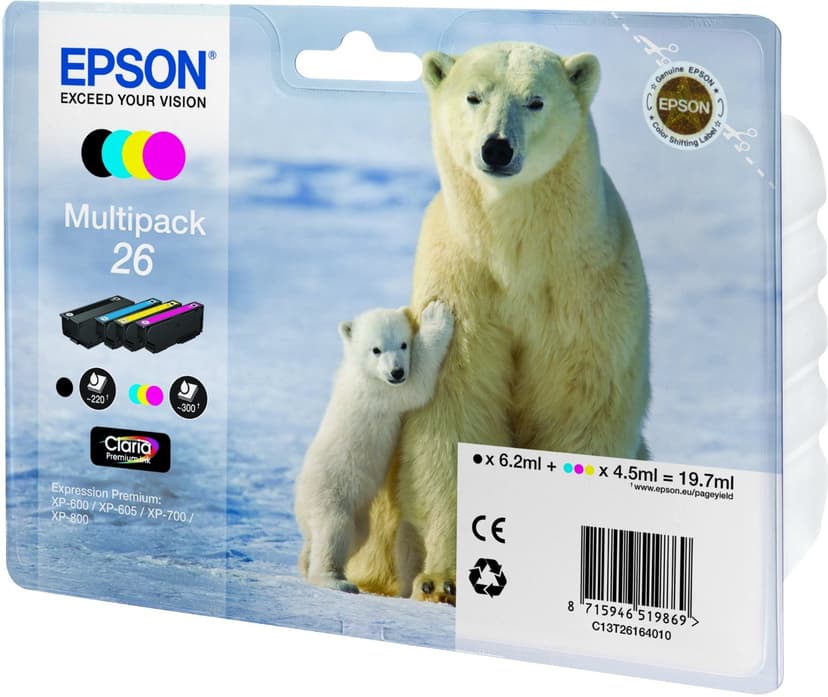 Epson Blæk Multipak 4-ColorS 26 Claria Premium