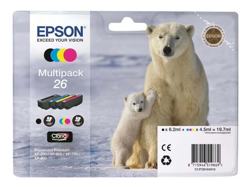 Epson Muste Monipakkaus 4-ColorS 26 Claria Premium