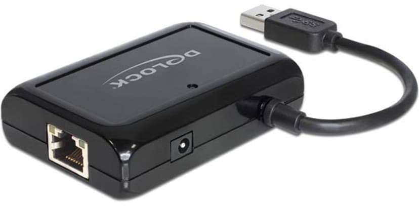 Delock USB 3.0 Hub 3 Port + 1 Port Gigabit LAN 10/100/1000 Mb/s Netværksadapter