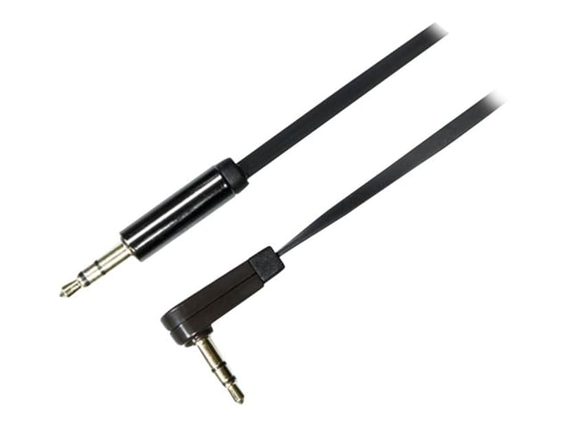 Deltaco AUDIO 3.5MM MALE - 3.5MM MALE ANGLED 0.5m 3,5 mm-ministereojakk Hann 3,5 mm-ministereojakk Hann