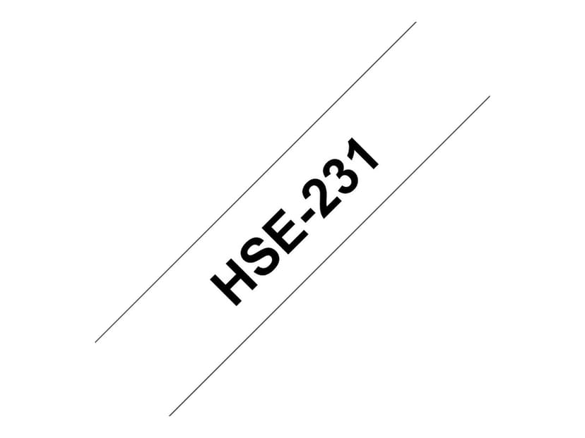 Brother Tape SHRINK HSE-231 11,7mm Svart/Hvit
