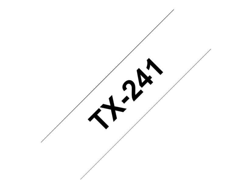 Brother Tape TX-241, 18mm Sort/Hvid