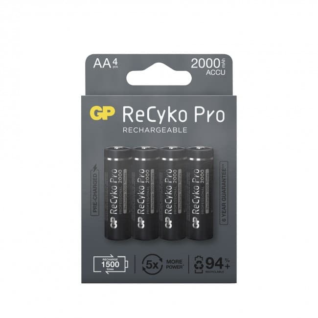 GP Batteri ReCyko Pro 4st AA 2000mAh Laddbara