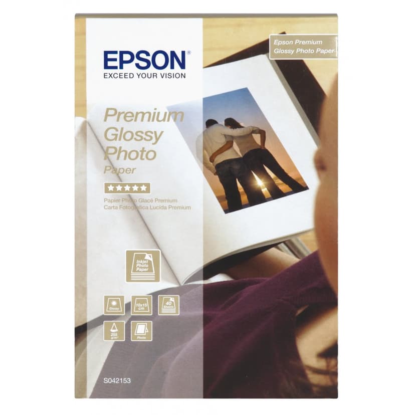 Epson Papper Photo Premium Glossy 10X15cm 40-ark 255G