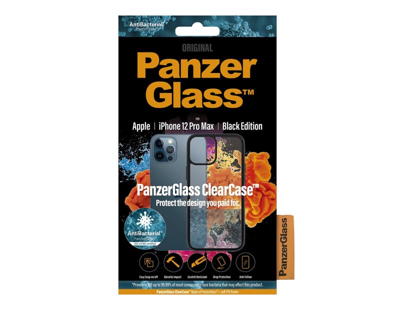 Panzerglass ClearCase iPhone 12 Pro Max Klar, Svart