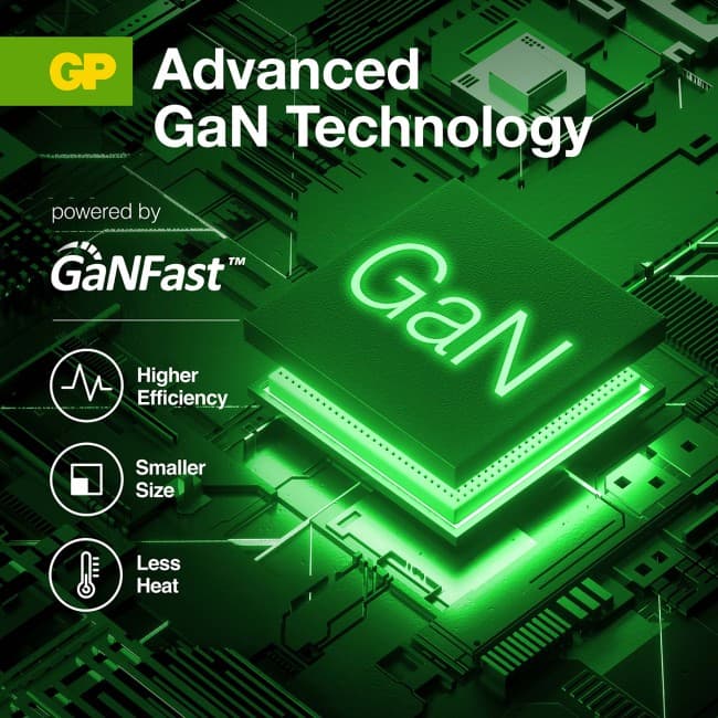 GP Väggladdare GaN USB-C PD 65W 3-Portar Vit