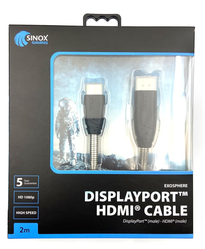 Sinox Gaming Exosphere Hdmi-displayport Armoured 2M 2m HDMI Hane DisplayPort Hane
