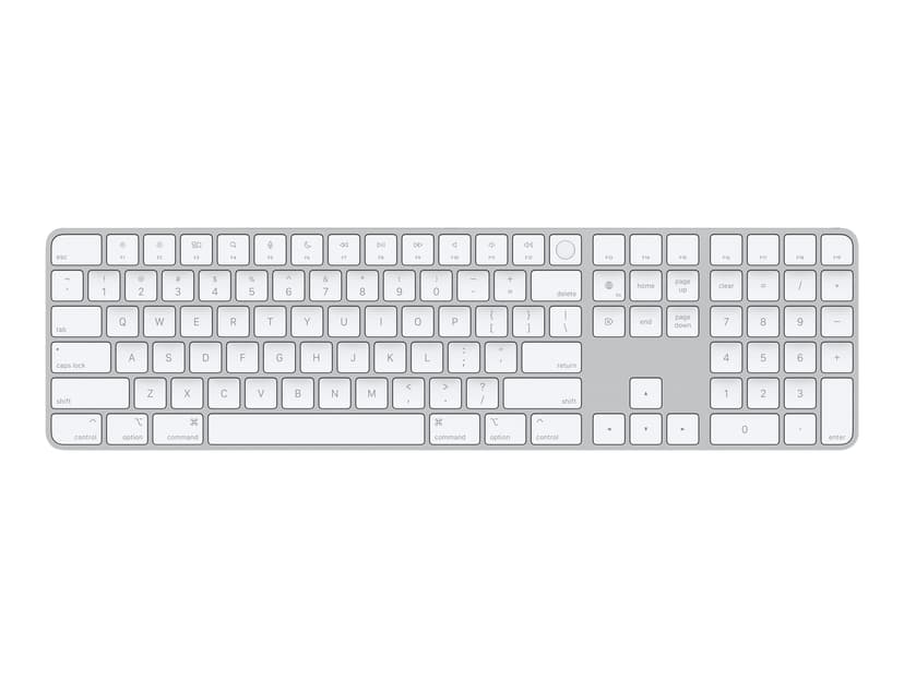 Apple Magic Keyboard with Touch ID and Numeric Keypad Trådlös Tangentbord Amerikansk Silver, Vit