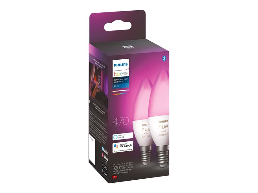 Philips Hue White and Color Ambiance 5.3W B39 2-Pack