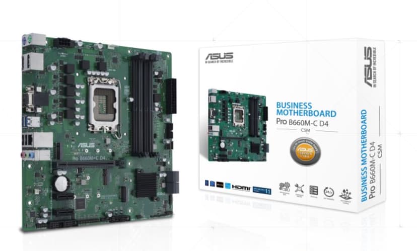 ASUS Pro B660m-c D4-csm Ddr4 S-1700 Matx Micro ATX Moderkort