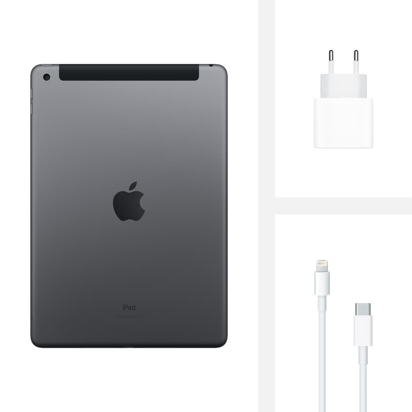 Apple iPad 8th gen (2020) Wi-Fi + Cellular 10.2" A12 Bionic 128GB Rymdgrå