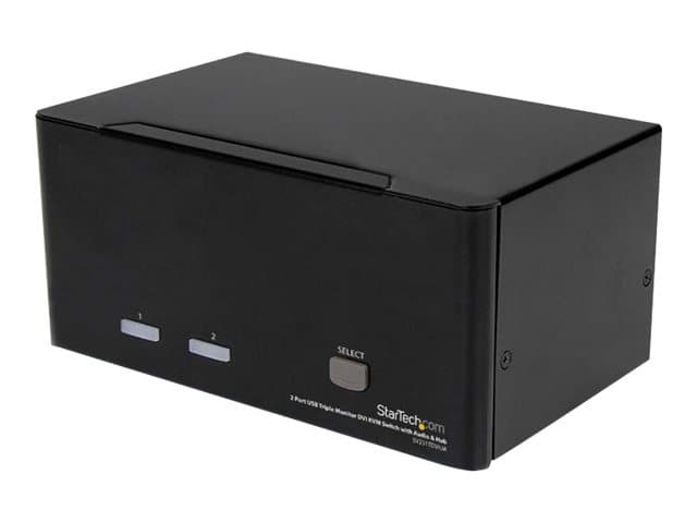 Startech 2 Port Triple Monitor DVI USB KVM Switch with Audio & USB 2.0 Hub